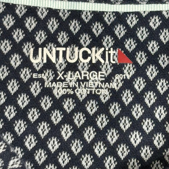 UNTUCKit TAYO Mens X-Large Regular Fit Nav 40917 Short Sleeve Polo Shirt Cotton - Picture 4 of 8